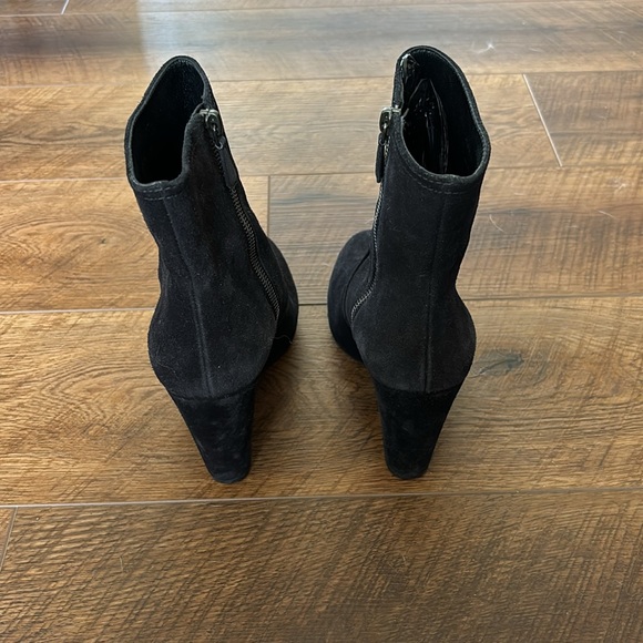 Prada Black Suede Wedge Ankle Boot - Picture 4 of 15